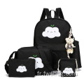 2022 grande capacité Top Fashion mignon pas cher 5pcs Toile de voyage sac à dos sac à dos ensemble pour les adolescents filles